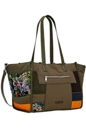 Desigual Schultertasche Shopping Bag grün