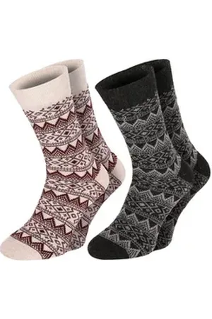 Chili Lifestyle Norwegersocken WOOL CLASSIC Wollsocken Schafwolle Socken in klassischem Mustermix (Multipack, 2-Paar, 2 Farbdesigns) Weichbund ohne Gummidruck braun|bunt|grau 39-42