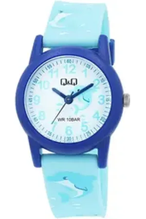 Q&Q Quarzuhr V22A Kinderuhr mit Silikonarmband, Tiger, 10 ATM weiß