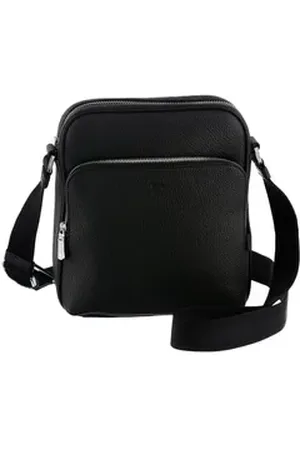 HUGO BOSS Aktentasche BMB New Crosstown_NS Zip, Businesstasche, Herrentasche, zertifiziert (Leather Working Group) schwarz