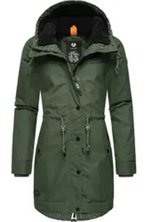 Ragwear Winterjacke YM-Canny stylischer Damen Kurzmantel Parka mit Kapuze gelb|grün XL (42)