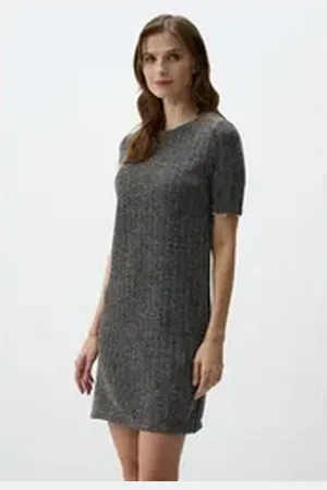 Jimmy Key Minikleid Grau Strukturiert Etui Kleid grau L