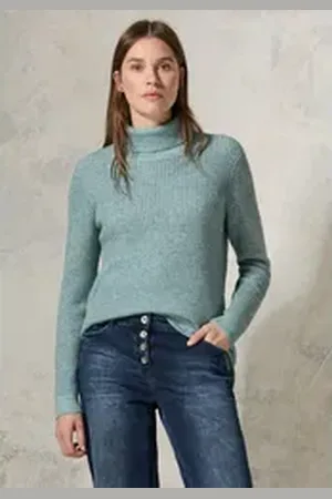 CECIL Rollkragenpullover im soften Baumwoll-Mix grün XL (44)