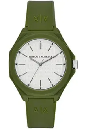 Giorgio Armani ARMANI EXCHANGE Quarzuhr AX4601, Armbanduhr, Herrenuhr, Damenuhr, analog, Silikonarmband grün