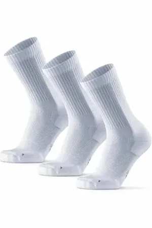 DANISH ENDURANCE Basicsocken Long Distance Crew (3-Paar) Wadenlange Sportsocken für Läufer, Anti-Blasen & Rutschfest weiß 43-47