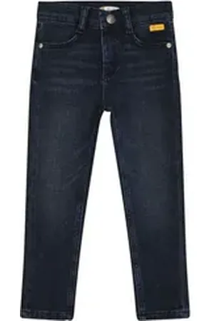 Steiff Regular-fit-Jeans Jeanshose Denim, verstellbarer Bund blau 110
