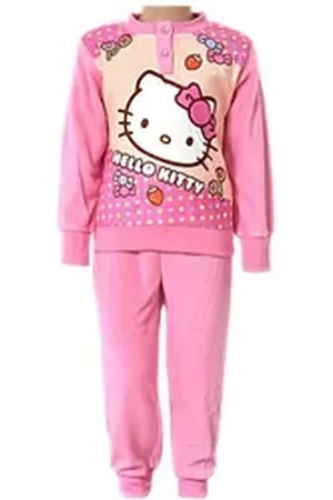 Hello Kitty Schlafanzug (2 tlg) Mädchen Pyjama Fleece langarm Gr. 98 - 128 cm rosa 98 cm