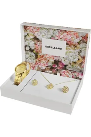 Excellanc Quarzuhr 1800238 Geschenkset mit Uhr, Halskette & Ohrringen