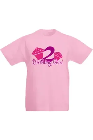 G-graphics T-Shirt 2 – Birthday Girl Kinder T-Shirt mit Motiv zum Geburtstag rosa 104