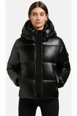 Khujo Steppjacke Devina Shiny-YM Glänzende kurze Winterjacke für Damen schwarz XL (42)