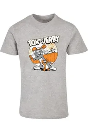 Absolute Cult T-Shirt Herren Tom and Jerry - Baseball T-Shirt (1-tlg) grau M