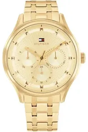 Tommy Hilfiger Multifunktionsuhr GIANNA 1782751, Quarzuhr, Armbanduhr, Damenuhr, Edelstahlarmband, analog, Tag goldfarben