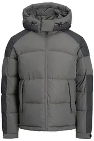 JACK & JONES Steppjacke Jcoaero Puffer SN mit abnehmbarer Kapuze grau L