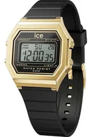 Ice-Watch Chronograph ICE digit retro - Small 022064, Armbanduhr, Quarzuhr, Damenuhr, Silikonarmband, Datum schwarz