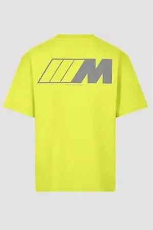 BMW T-Shirt mit Logostickerei auf Brusthöhe gelb XL