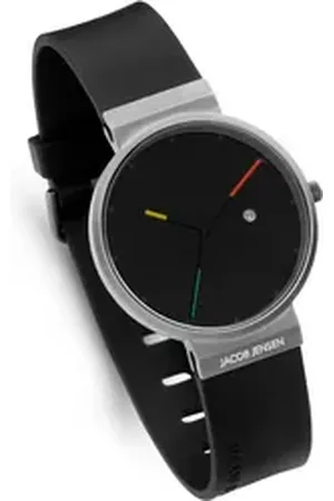 Jacob Jensen Titanuhr Designuhr Titanuhr Kautschukband TITANIUM ⌀36mm Quarz Armbanduhren, farbige Zeiger