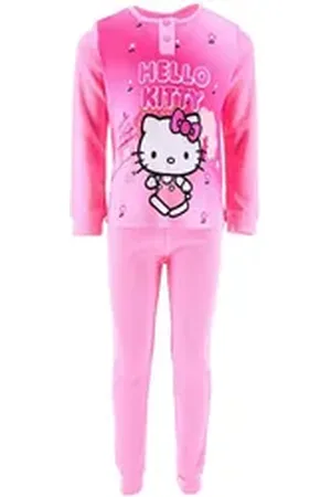 Hello Kitty Schlafanzug (2 tlg) Mädchen Pyjama mit Glitzer langarm Gr. 98 - 128 cm rosa 104 cm