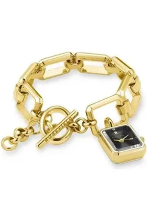 ROSEFIELD Quarzuhr Damenuhr STUDIO Charm Kettenuhr Schwarz Gold SBGSG-O66 goldfarben