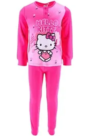 Hello Kitty Schlafanzug (2 tlg) Mädchen Pyjama mit Glitzer langarm Gr. 98 - 128 cm rosa 104 cm