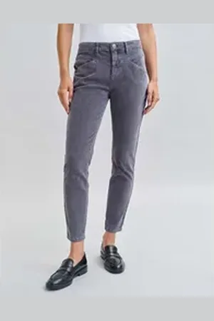 Opus Slim-fit-Jeans Evita babycord grau 42 L28