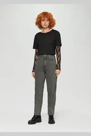 QS by s.Oliver 7/8-Hose Ankle-Jeans Mom / Relaxed Fit / High Rise / Tapered Leg / Überfärbt Garment Dye 42