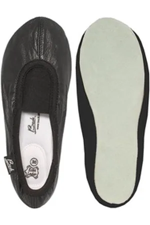 Beck Schläppchen Echt-Leder mit Ledersohle Gymnastikschuh (mit Ristgummi) und Wildledersohle schwarz 38 EU