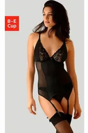 Petite Fleur Set: Corsage (2-tlg., mit String) mit Strapshaltern, sexy Dessous, Reizwäsche schwarz 95