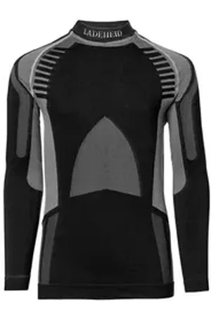 Ladeheid Funktionsunterhemd Funktionsunterwäsche langarm Shirt Thermoaktiv für Kinder, Jungen und Mädchen schwarz|silberfarben 146-152
