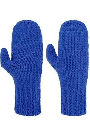 Seeberger Strickhandschuhe (1-St) Damenhandschuhe mit Futter blau
