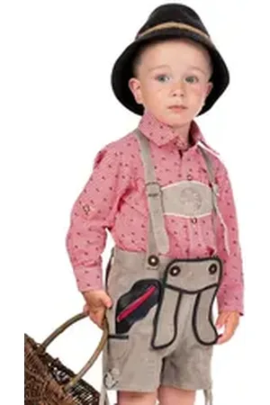 Isar Lederhose Lederhose Kinder - JASCHA - grau grau 110