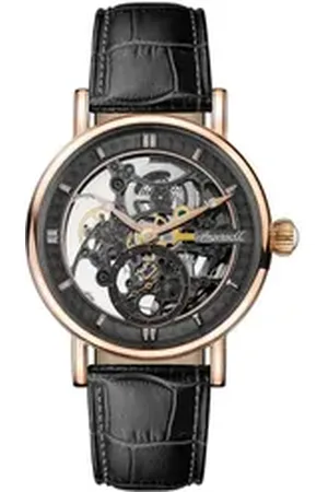 INGERSOLL 1892 Automatikuhr Echtleder schwarz