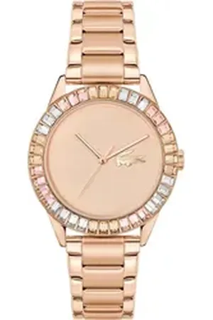 Lacoste Quarzuhr LADYCROC 2001412, Armbanduhr, Damenuhr, Edelstahlarmband, analog, Glaskristalle silberfarben