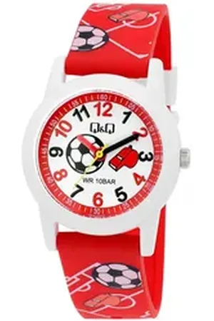 Q&Q Quarzuhr V22A Kinderuhr mit Silikonarmband, Tiger, 10 ATM rot