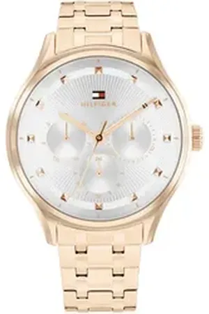 Tommy Hilfiger Multifunktionsuhr GIANNA 1782752, Quarzuhr, Armbanduhr, Damenuhr, Edelstahlarmband, analog, Tag goldfarben