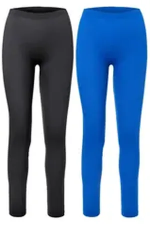 Ladeheid Funktionsunterhose 2er Pack Damen Lange Unterhosen für Winter Sport Ski Outdoor LA40-261 (1-St) blau|schwarz L