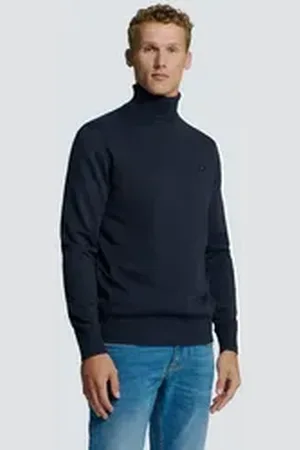 No Excess Rundhalspullover Rollkragenpullover blau XXL
