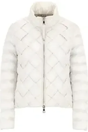 Blonde No.8 Steppjacke GREAT Flechtstruktur Vorderseite weiß L