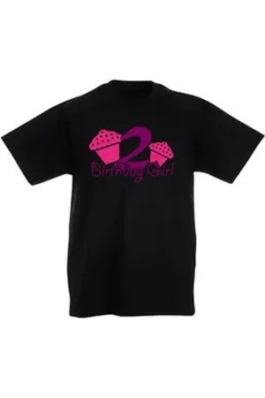 G-graphics T-Shirt 2 – Birthday Girl Kinder T-Shirt mit Motiv zum Geburtstag schwarz 116
