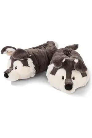 NICI Husky Swante Plüsch Hausschuhe grau