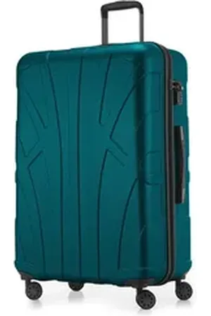 SUITLINE Trolley S1, 4 Rollen, Großer Reisekoffer XL Koffer mit Erweiterung, Rollkoffer TSA 110 L grün
