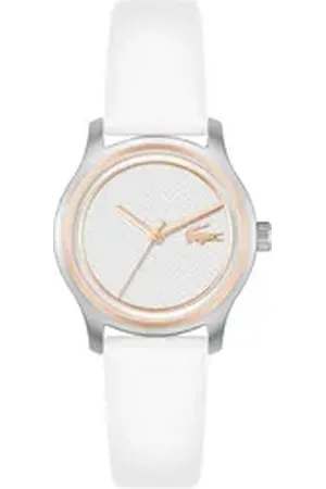 Lacoste Quarzuhr ELYSE 2001392, Armbanduhr, Damenuhr, Lederarmband, analog weiß