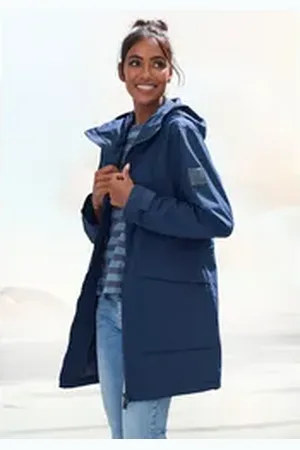 ELBSAND Regenjacke mit großem Logoprint auf dem Rücken blau L (40)