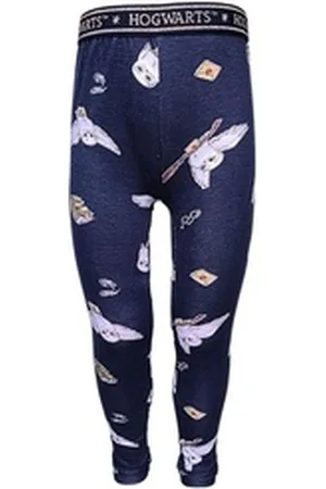 Harry Potter Leggings Hedwig Mädchen Jersey Leggings mit Glitzerbund Gr. 104-134 cm blau 110 cm