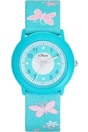 QS by s.Oliver Quarzuhr 2036749, Armbanduhr, Kinderuhr, Mädchen, Geschenkidee, Schulanfang, Geburtstag blau