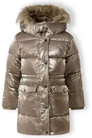 Minoti Winterjacke Gefütterte Jacke im Metallic-Look, mit abnehmbarem Kunstfell (2y-14y) goldfarben 92-98cm