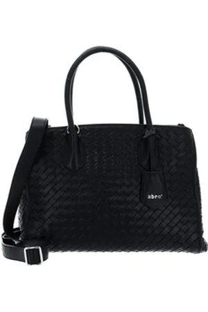 Abro+ Businesstasche Leather Piuma Weaving (Set, 2-tlg) schwarz M | 32 cm x 26 cm x 13 cm