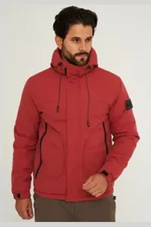 Soul Star Winterjacke S2DARCHAN Herren Übergangsjacke mit Kapuze Outdoor-Jacke Funktionsjacke rot S