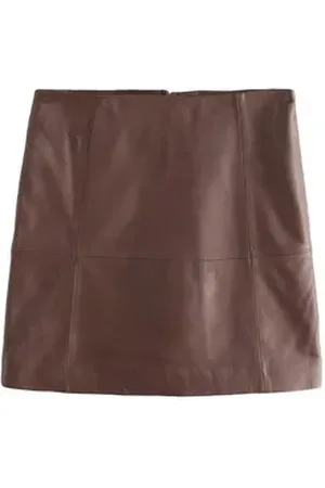 Next Lederrock Premium Minirock aus echtem Leder (1-tlg) braun 40