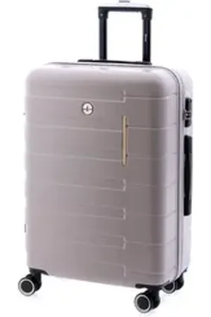 John Travel Hartschalen-Trolley Koffer - 66 cm - 4 Rollen beige|weiß
