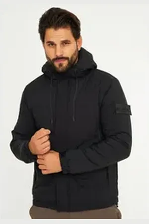 Soul Star Winterjacke S2DARCHAN Herren Übergangsjacke mit Kapuze Outdoor-Jacke Funktionsjacke schwarz XXL